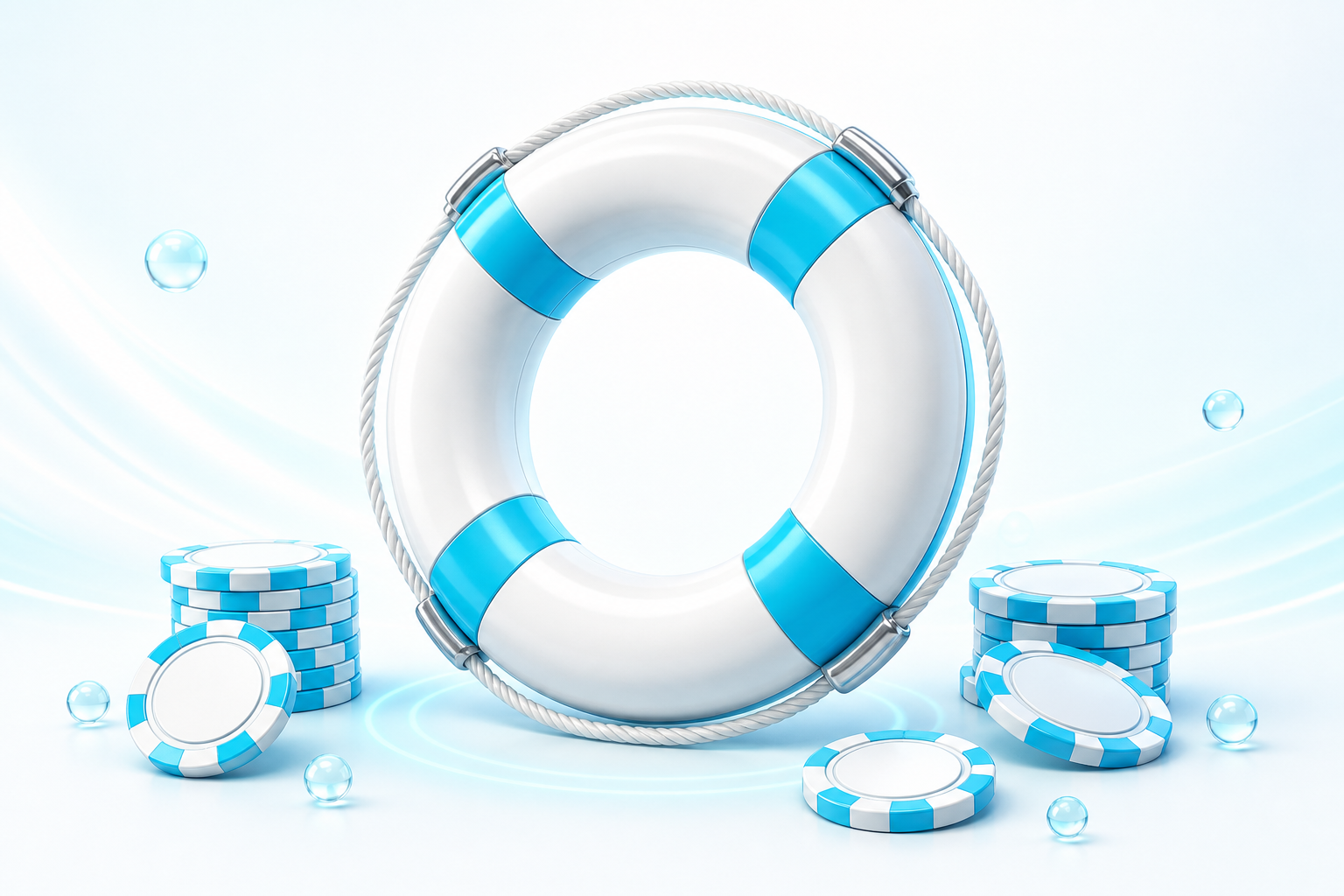 Rescue bonus lifebuoy with casino chips